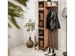 Armario 80x190x37 cm madera de roble natural Gris antracita / Marru00f3n Online