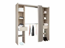 Armario/Vestidor Abierto Dana para Dormitorio en Roble Shannon 203x115-190x50 cm^ Hot