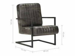 Garden Furniture Sillón De Piel|Armel Sillón voladizo cuero auténtico envejecido