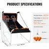 Aro de Baloncesto Plegable, SucceBuy, Juego Arcade de Baloncesto Plegable para Interiores con Doble Tiro para 2 Jugadores y 5 Pelotas New
