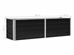 Clicnbuy Jardinera|Arriate de acero galvanizado 160x40x45 cm