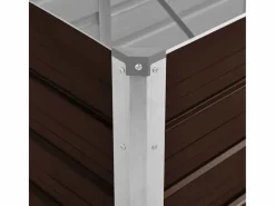 Clicnbuy Arriate de acero galvanizado marrón 240x80x45 cm Marru00f3n Hot
