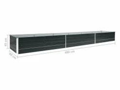 Clicnbuy Arriate de jardín de acero galvanizado antracita 480x80x45 cm Gris antracita Sale