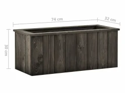 Clicnbuy Jardinera|Arriate de madera maciza de pino oscuro 74x32x30 cm