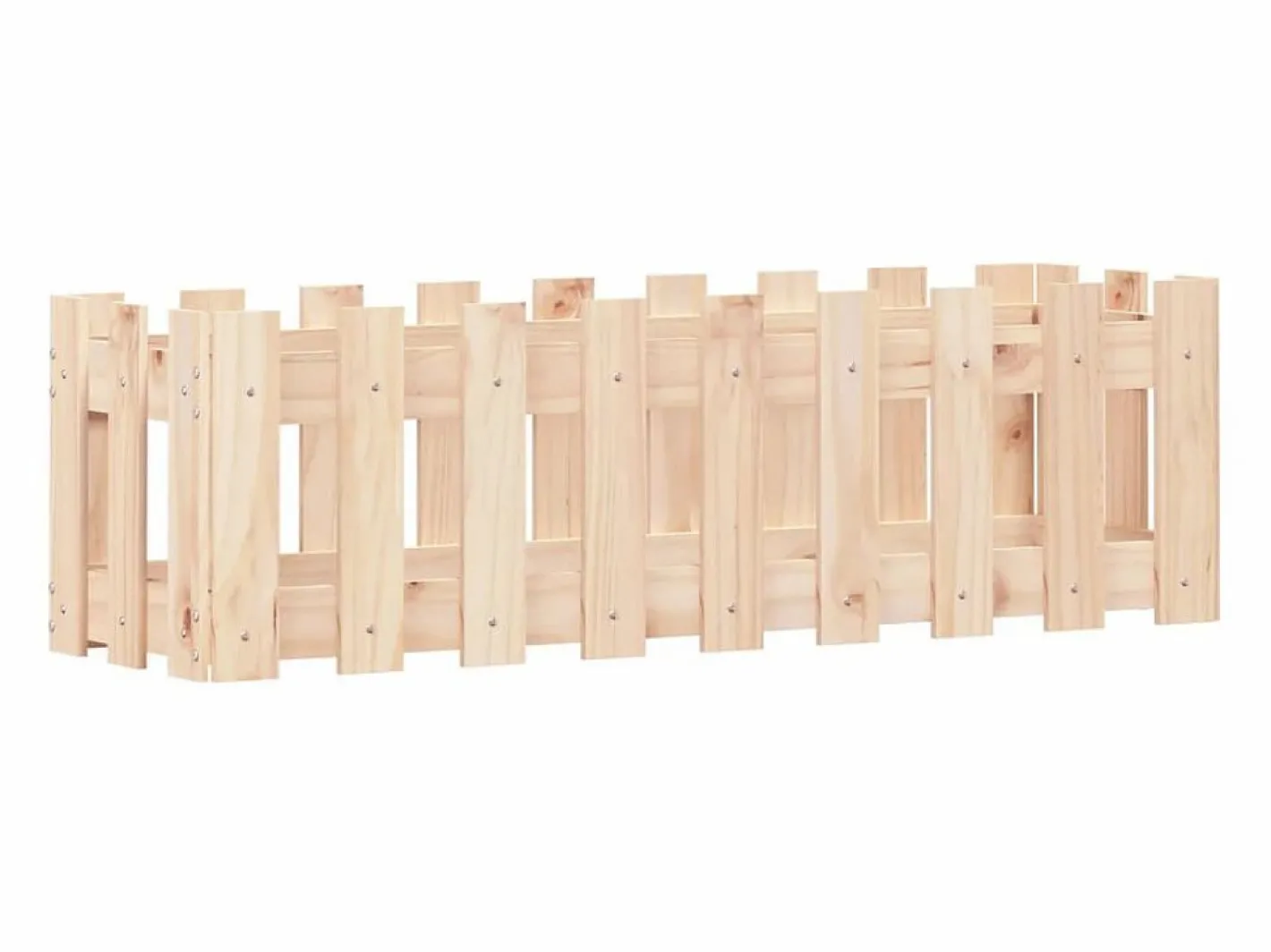 Clicnbuy Arriate elevado jardín con valla madera maciza pino 100x30x30cm Marru00f3n Clearance