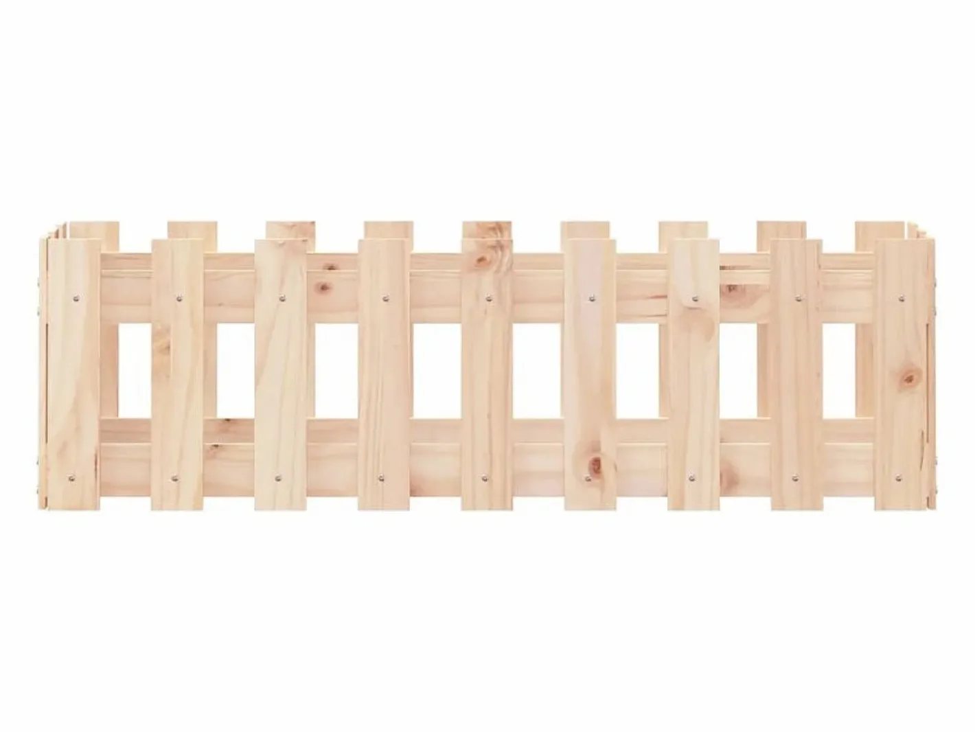Clicnbuy Arriate elevado jardín con valla madera maciza pino 100x30x30cm Marru00f3n Clearance