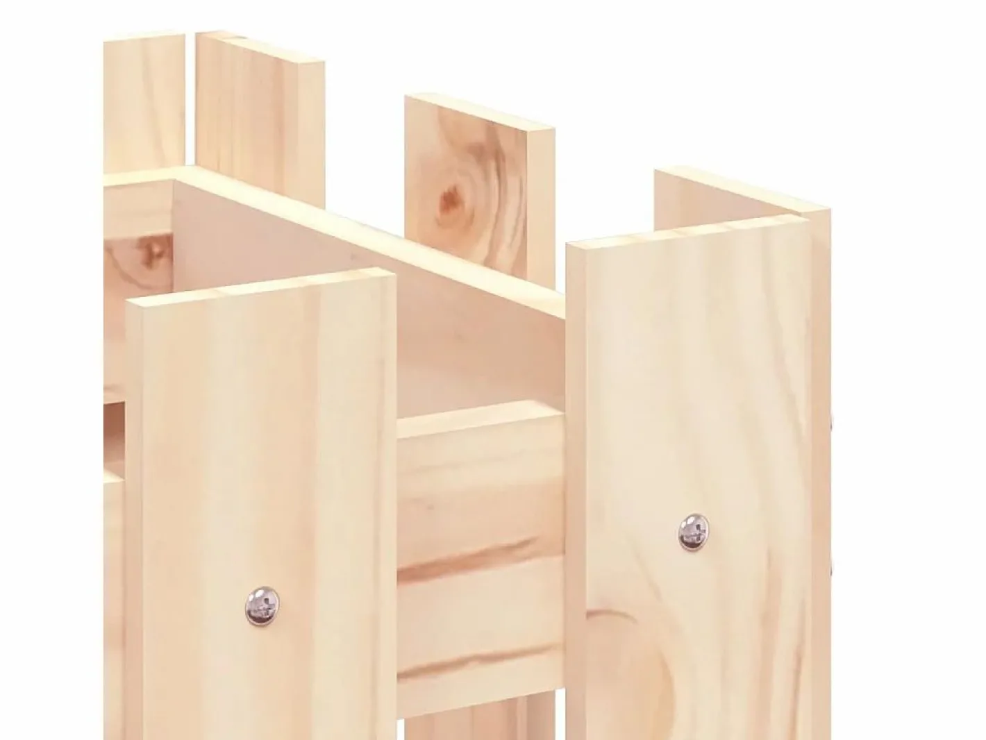 Clicnbuy Arriate elevado jardín con valla madera maciza pino 100x30x30cm Marru00f3n Clearance