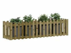 Arriate elevado jardín valla madera impregnada pino 200x50x50cm^Clicnbuy