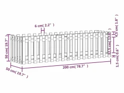 Arriate elevado jardín valla madera impregnada pino 200x50x50cm^Clicnbuy
