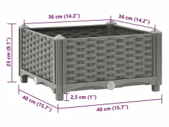 Clicnbuy Jardinera|Arriate polipropileno 40x40x23 cm