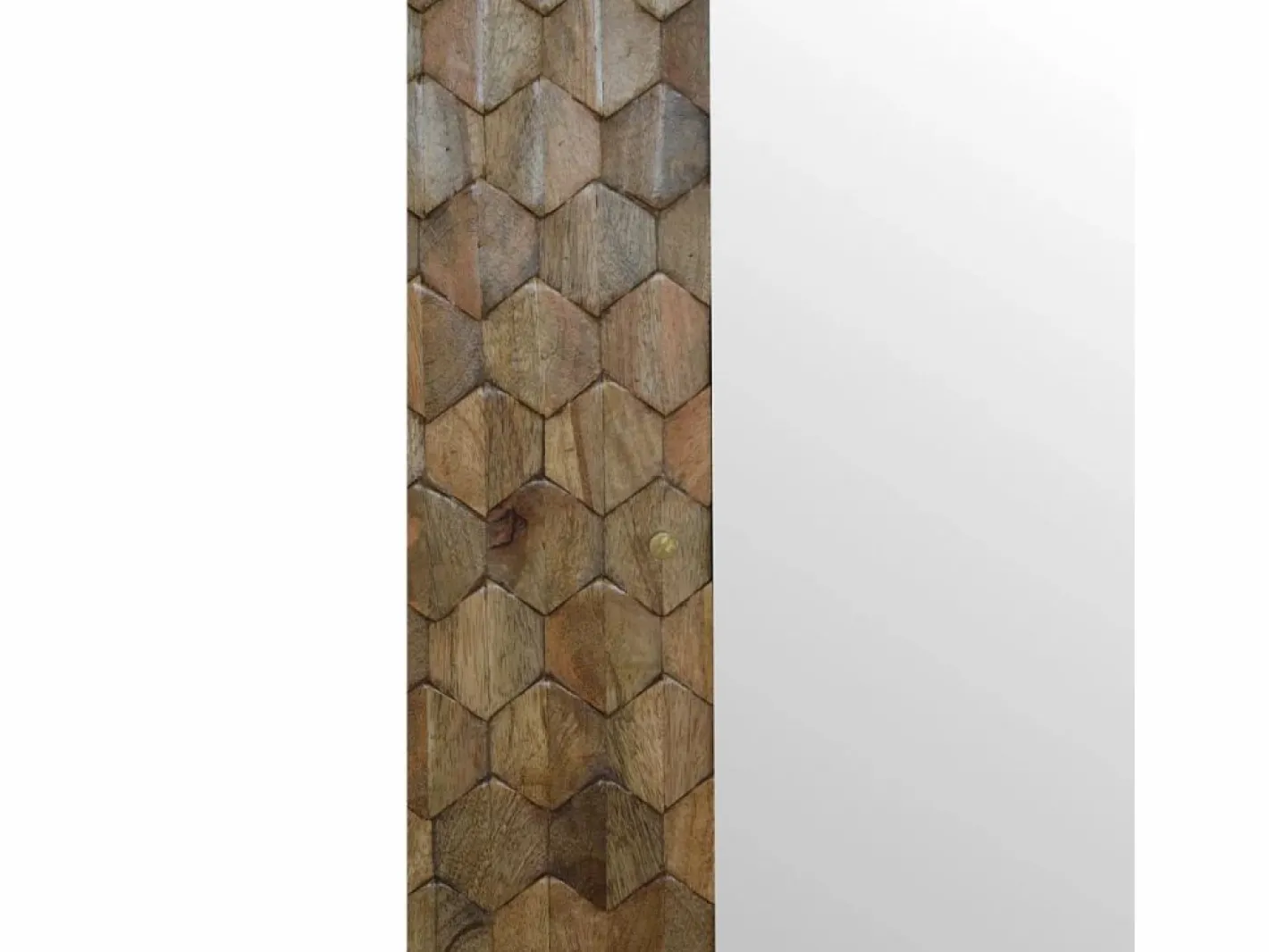Artisan Furniture Armario de madera maciza con espejo tallado en forma de piña. Beige Sale