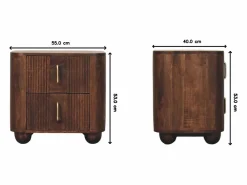 Artisan Furniture Madera maciza Mesita de noche Marlowe acanalada^ Sale