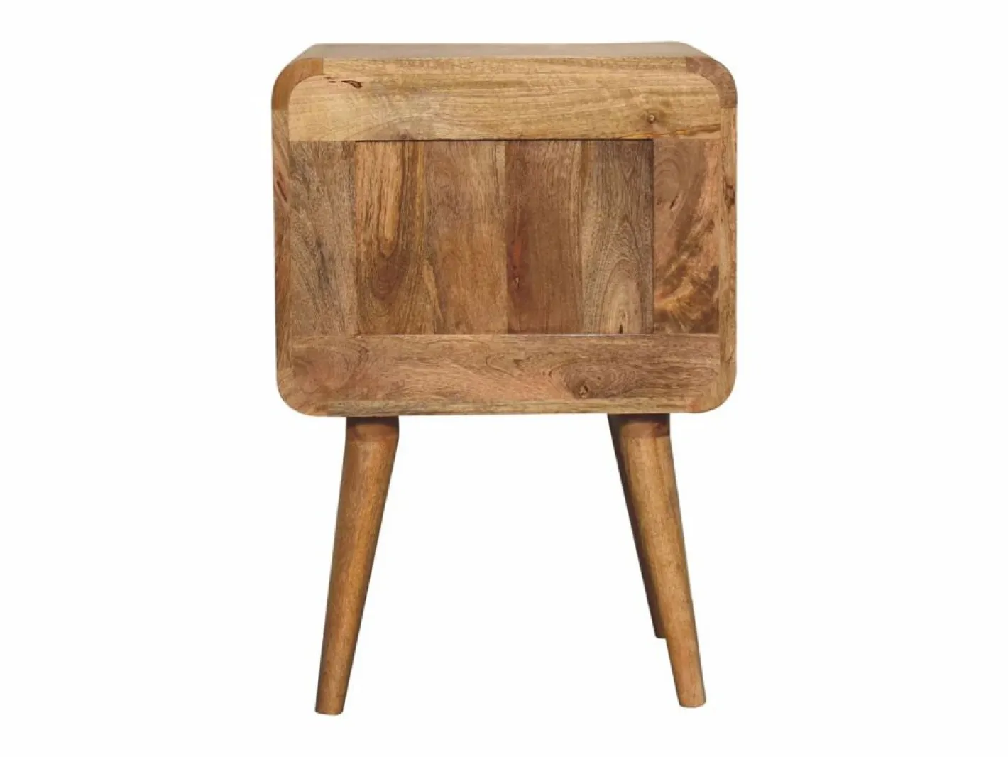 Mesita De Noche|Artisan Furniture Mesita de noche acanalada con barra en T de madera maciza
