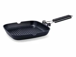 Material Y Utensilios De Cocina|Asador Ebano Quid con asa plegable aluminio fundido 28 cm