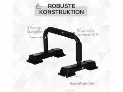 Asas de flexiones de acero antideslizantes para un entrenamiento efectivo, color (36x25x20 cm) Negro Online