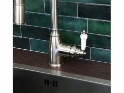 Ascott Mezclador para fregadero con ducha extraíble, estilo acero inoxidable^Essebagno Hot