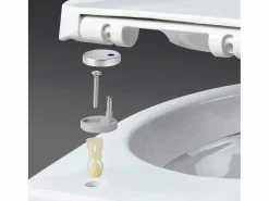 Asiento de inodoro bisagra de cierre suave tapa de inodoro de liberación rápida 19_0000672^Helloshop26 Best