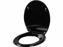 Helloshop26 Asiento de inodoro con bajada automática en duroplástico 19_0000693 Negro Discount