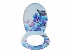 Asiento de inodoro con descenso automático en duroplástico con estampado de mariposas - morado 19_0000694^Helloshop26 Hot