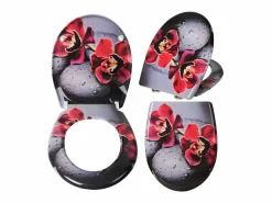 Helloshop26 Asiento de inodoro con mecanismo de liberación rápida y cierre suave para baño 19_0000738 Multicolor Discount
