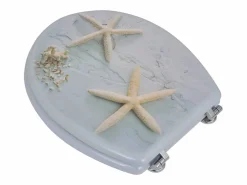Helloshop26 Asiento de inodoro con tapa diseño de estrella de mar en MDF 02_0002882 Multicolor Outlet