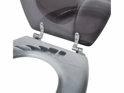 Helloshop26 Asiento de inodoro con tapa MDF diseño de piedra 02_0002881 Multicolor