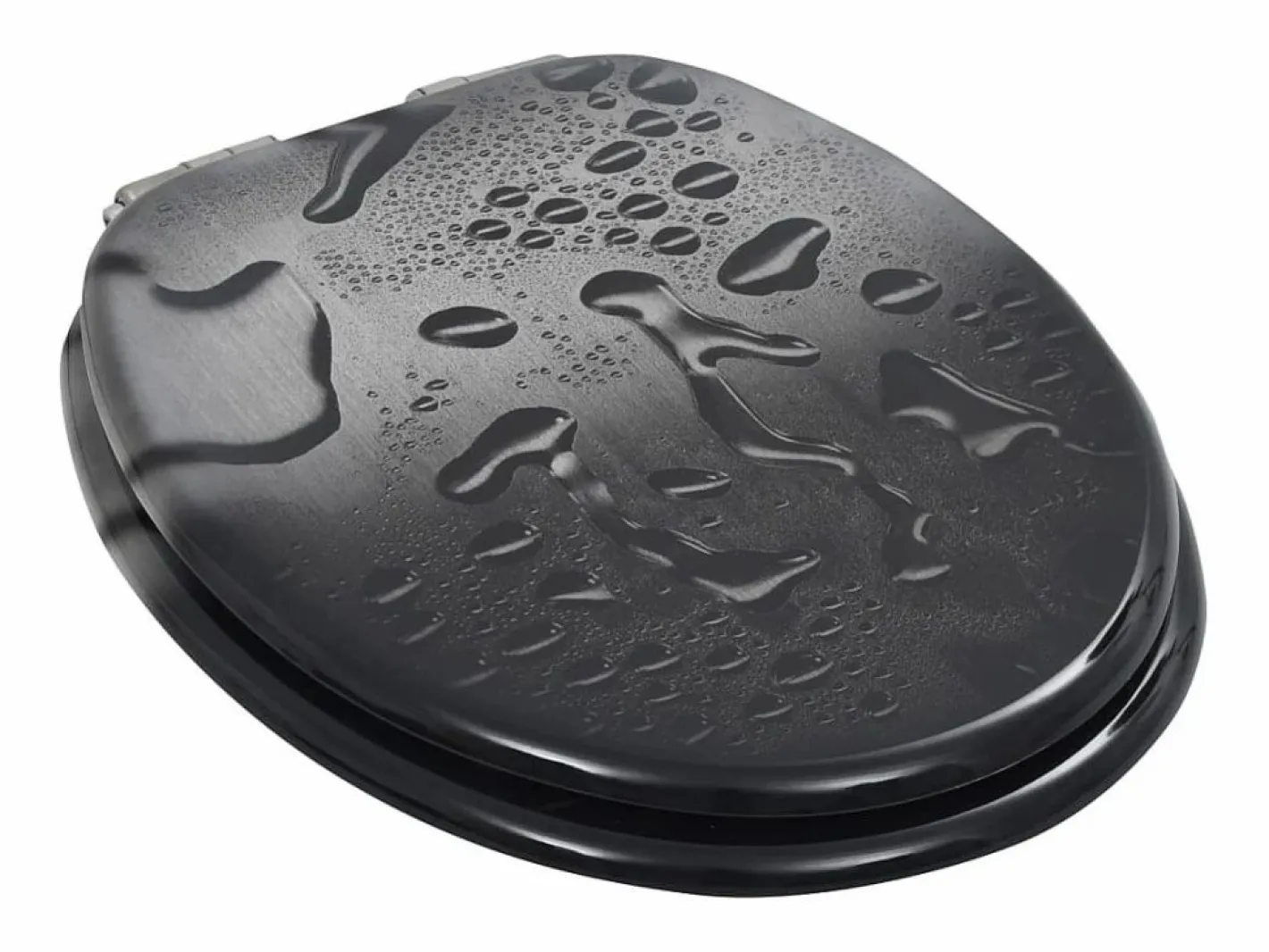 Asiento de inodoro con tapa de MDF mecanismo de cierre suave y diseño de gotas de agua 02_0002903^Helloshop26 Outlet
