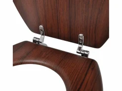 Asiento de inodoro con tapa MDF diseño marrón sencillo 02_0002880^Helloshop26 Discount