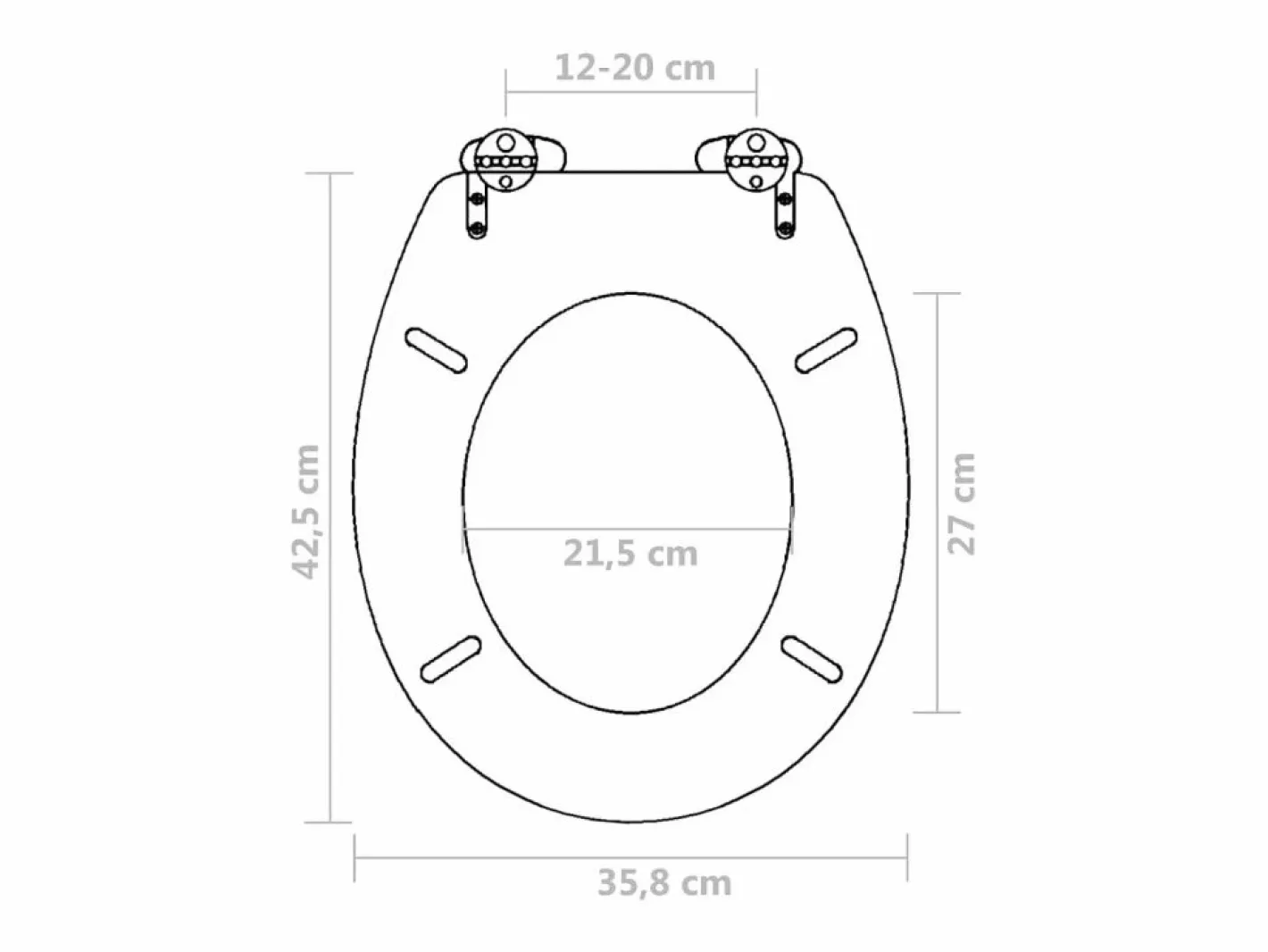 Helloshop26 Tapa De Inodoro|Asiento de inodoro con tapa de cierre suave construcción de MDF 02_0002876