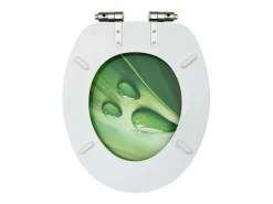Helloshop26 Asiento de inodoro con tapa de cierre suave 2 piezas MDF diseño de gotas de agua 02_0002981 Multicolor