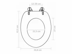 Asiento de inodoro con tapa taza de inodoro estándar MDF 02_0002878^Helloshop26 Sale