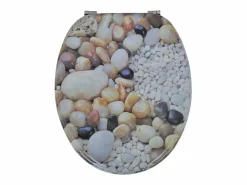 Asiento de inodoro con tapa con diseño de guijarros taza de inodoro 02_0002888^Helloshop26 Online