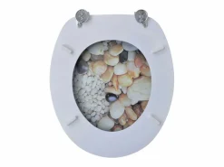 Asiento de inodoro con tapa con diseño de guijarros taza de inodoro 02_0002888^Helloshop26 Online