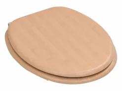Helloshop26 Asiento de inodoro con tapa diseño MDF estilo bambú 02_0002897 Marru00f3n New
