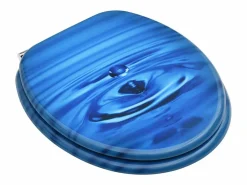 Helloshop26 Asiento de inodoro con tapa MDF diseño de gotas de agua 02_0002928 Azul Online