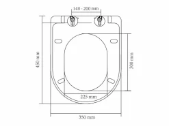 Helloshop26 Tapa De Inodoro|Asiento de inodoro cuadrado de cierre suave y liberación rápida 02_0002892