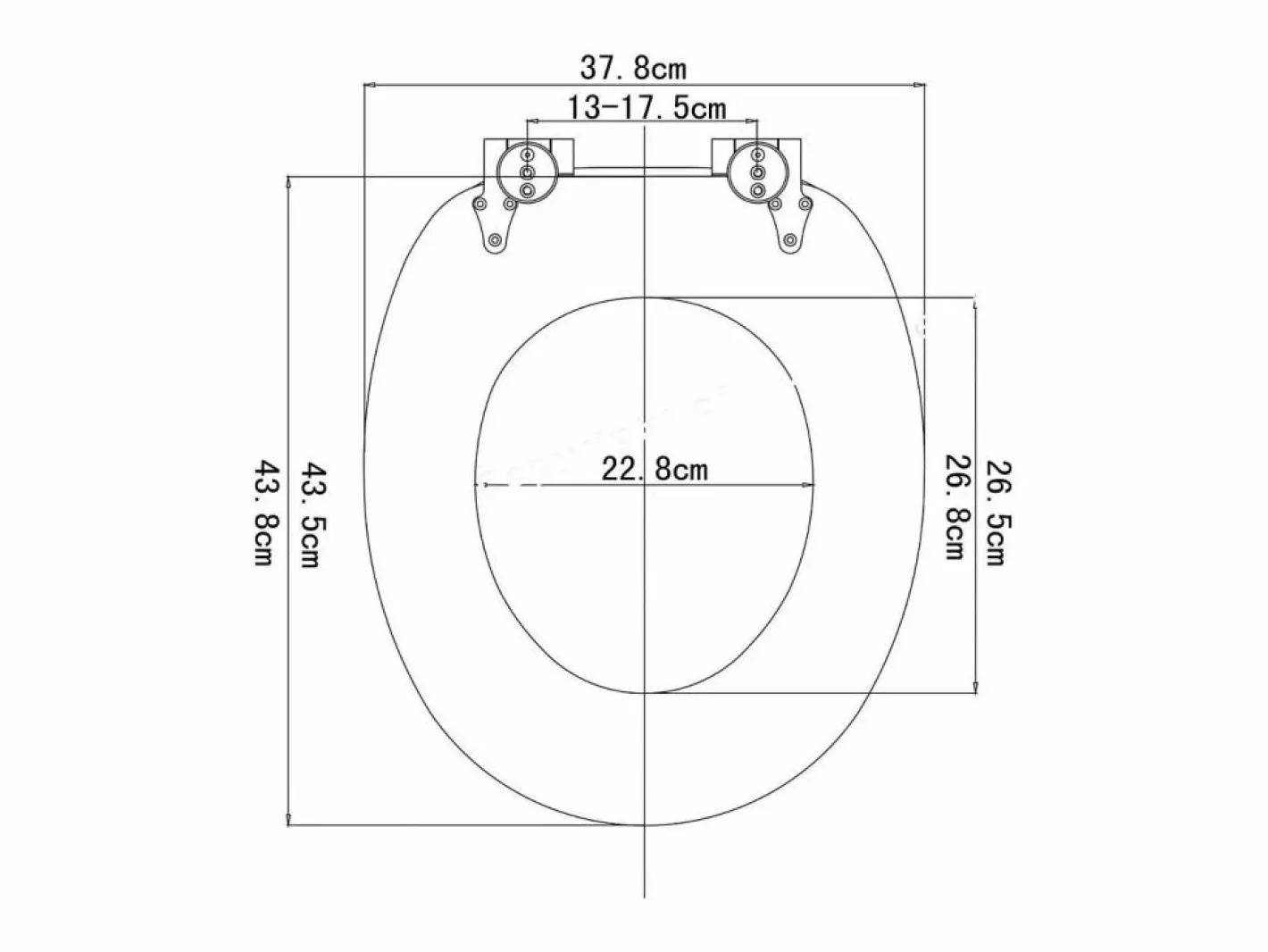 Helloshop26 Tapa De Inodoro|Asiento de inodoro de alta gama con núcleo de madera MDF y bisagras de cierre suave decoración de diseño 19_0000730