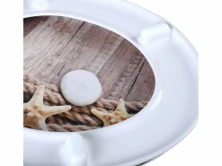 Helloshop26 Asiento de inodoro de cuerda de cáñamo Duroplast con diseño de estrella de mar mecanismo de cierre suave y cierres rápidos 19_0000724 Amarillo Sale