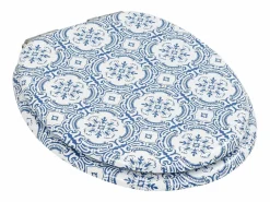 Helloshop26 Asiento de inodoro de MDF con tapa de cierre suave acabado porcelana 02_0002904 Azul celeste New