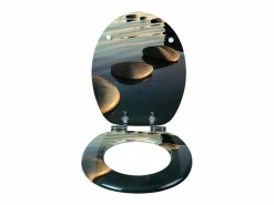 Asiento de inodoro de MDF con mecanismo de cierre suave gris piedra 19_0000676^Helloshop26 Clearance