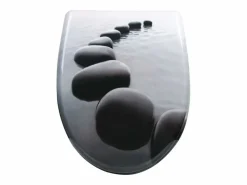 Helloshop26 Tapa De Inodoro|Asiento de inodoro de piedra negra de Duroplast 19_0000737