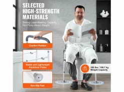 Asiento de Inodoro Elevado SucceBuy, Ajuste de Altura en 7 Posiciones, 158,7 kg, Estructura de Aluminio Gris Best