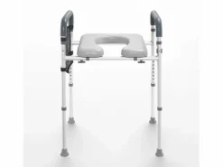 Asiento de Inodoro Elevado SucceBuy, Ajuste de Altura en 7 Posiciones, 158,7 kg, Estructura de Aluminio Gris Best