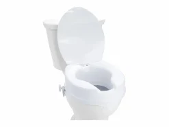 Asiento de inodoro elevado SucceBuy 10 cm, instalación rápida, plástico resistente, capacidad 136 kg, universal e higiénico Blanco Sale