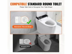 Asiento de Inodoro Elevado SucceBuy, 88,9 mm de Altura, Capacidad 136 kg, Barandillas de Aluminio,^ New