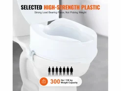 Tapa De Inodoro|Asiento de Inodoro Elevado SucceBuy, 12,7 cm de Altura, Capacidad de 136 kg, Elevador Universal,