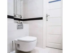 Helloshop26 Asiento de inodoro en forma de D con cierre suave para baño familiar 19_0000736 Blanco Clearance