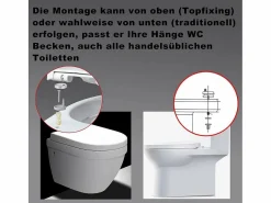 Helloshop26 Asiento de inodoro en forma de D con cierre suave para baño familiar 19_0000736 Blanco Clearance