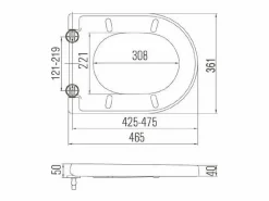 Helloshop26 Asiento de inodoro en forma de D con cierre suave para baño familiar 19_0000736 Blanco Clearance