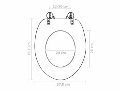 Asiento de inodoro Penguin de MDF con tapa de cierre suave 02_0002937^Helloshop26 Best